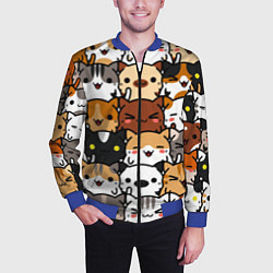 Бомбер мужской Коты и котики, цвет: 3D-синий — фото 2