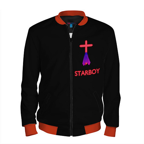 Мужской бомбер STARBOY - The Weeknd / 3D-Красный – фото 1