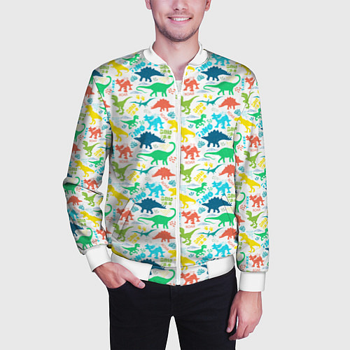 Мужской бомбер DINOSAUR / 3D-Белый – фото 3