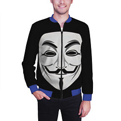 Бомбер мужской Guy Fawkes, цвет: 3D-синий — фото 2