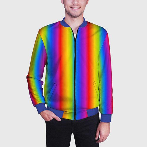 Мужской бомбер Color gradient / 3D-Синий – фото 3