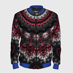 Бомбер мужской Красно-черный мозаичный узор, цвет: 3D-синий