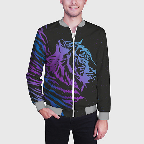 Мужской бомбер Tiger Neon / 3D-Меланж – фото 3