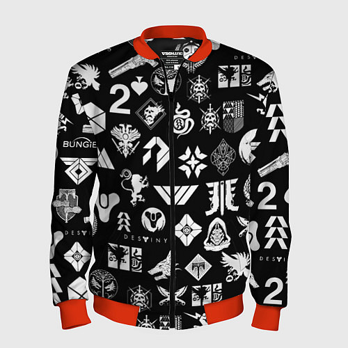 Мужской бомбер DESTINY 2 PATTERN GAME LOGO ДЕСТИНИ 2 ПАТТЕРН СИМВ / 3D-Красный – фото 1