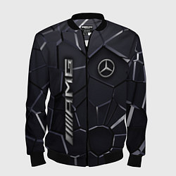 Бомбер мужской Mercedes AMG 3D плиты, цвет: 3D-черный