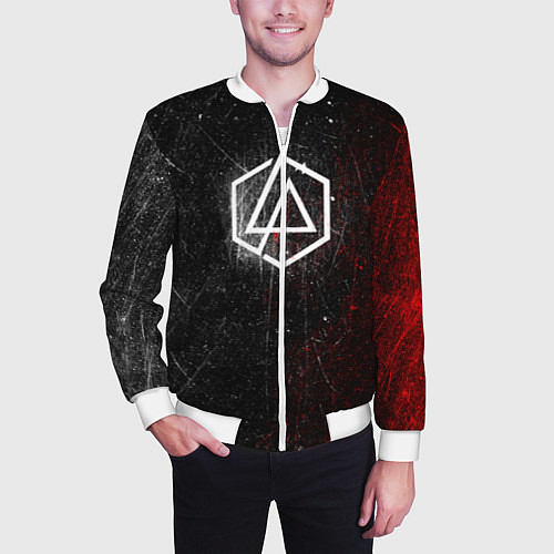 Мужской бомбер Linkin Park Logo Линкин Парк / 3D-Белый – фото 3
