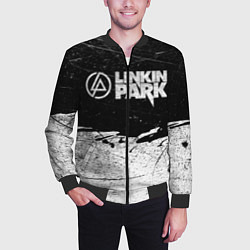 Бомбер мужской Линкин Парк Лого Рок ЧБ Linkin Park Rock, цвет: 3D-черный — фото 2