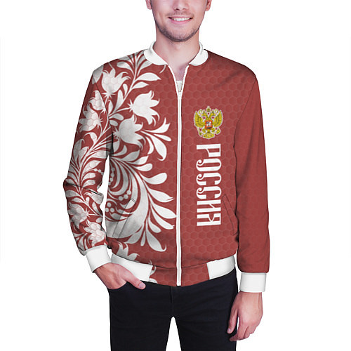 Мужской бомбер Сборная России / 3D-Белый – фото 3