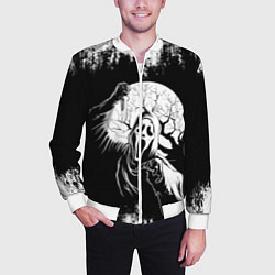 Бомбер мужской Крик Хэллоуин Хоррор Scream Halloween, цвет: 3D-белый — фото 2