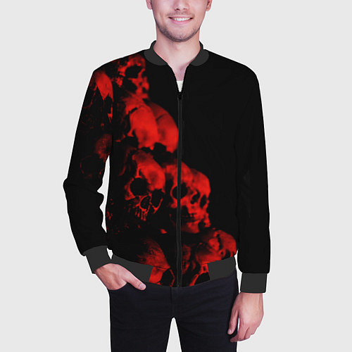 Мужской бомбер Черепа свалка / 3D-Черный – фото 3