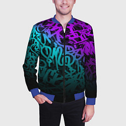 Бомбер мужской НЕОНОВОЕ ГРАФФИТИ NEON, цвет: 3D-синий — фото 2