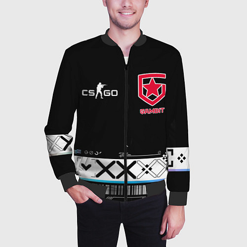 Мужской бомбер GAMBIT CS:GO Printstream / 3D-Черный – фото 3