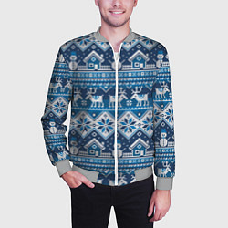 Бомбер мужской Christmas Pattern, цвет: 3D-меланж — фото 2