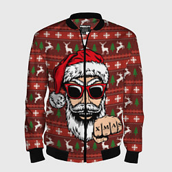 Бомбер мужской Bad Santa Плохой Санта, цвет: 3D-черный