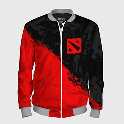 Бомбер мужской DOTA 2 RED LOGO, БРЫЗГИ КРАСОК, цвет: 3D-меланж