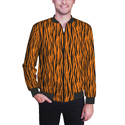 Бомбер мужской Тигровые Полосы, цвет: 3D-черный — фото 2
