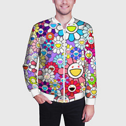 Бомбер мужской Цветы Takashi Murakami, цвет: 3D-белый — фото 2