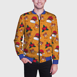 Бомбер мужской Новогоднее настроениe, цвет: 3D-синий — фото 2