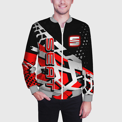 Мужской бомбер SEAT СЕАТ / 3D-Меланж – фото 3