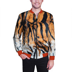 Бомбер мужской Шкура тигра Новый год 2022, цвет: 3D-красный — фото 2