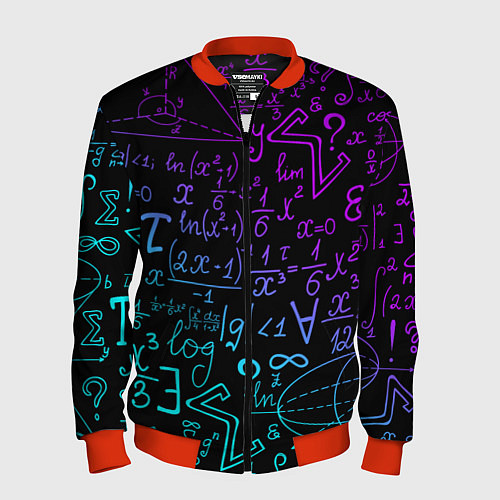 Мужской бомбер НЕОНОВЫЕ ФОРМУЛЫ NEON FORMULAS / 3D-Красный – фото 1