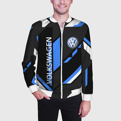 Мужской бомбер VOLKSWAGEN GEOMETRY SPORT / 3D-Белый – фото 3