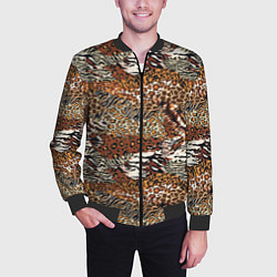 Бомбер мужской Шкуры Диких Животных, цвет: 3D-черный — фото 2