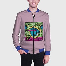 Бомбер мужской Mr Beast Drawing Full Print, цвет: 3D-синий — фото 2