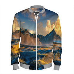 Бомбер мужской Красивый горный пейзаж, цвет: 3D-меланж