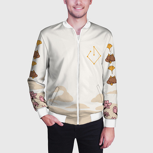 Мужской бомбер ДЖУН ЛИ МОТИВЫ ГЕО АРХОНТ / 3D-Белый – фото 3