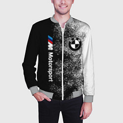 Бомбер мужской БМВ Черно-белый логотип, цвет: 3D-меланж — фото 2