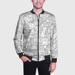 Бомбер мужской ПЕРСОНАЖИ МАНГА ГЕНШИН ИМПАКТ, цвет: 3D-черный — фото 2