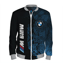 Бомбер мужской BMW M Series Синий Гранж, цвет: 3D-меланж