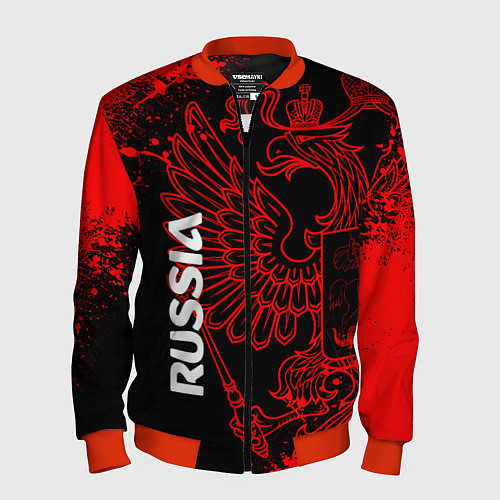 Мужской бомбер Russia Герб страны / 3D-Красный – фото 1