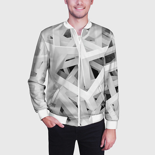 Мужской бомбер БЕЛЫЙ АРХИТЕКТОР / 3D-Белый – фото 3
