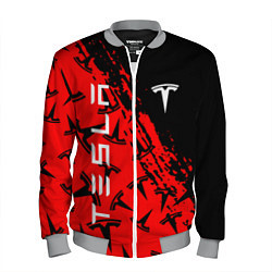 Мужской бомбер Tesla red pattern