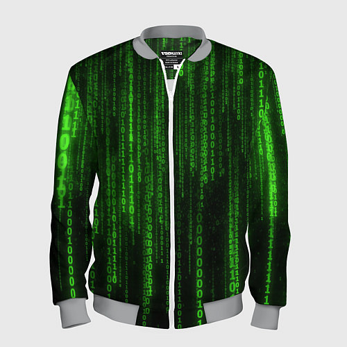 Мужской бомбер Бегущий по коду / 3D-Меланж – фото 1