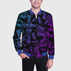 Бомбер мужской STI NEON PATTERN, цвет: 3D-синий — фото 2