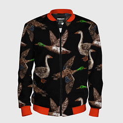 Бомбер мужской Утки паттерн, цвет: 3D-красный