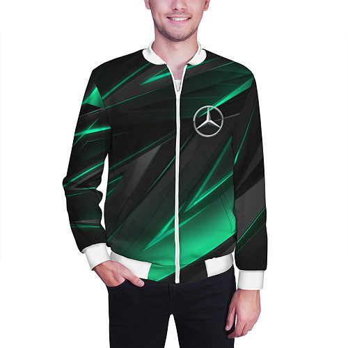 Мужской бомбер MERCEDES-BENZ AMG NEON STRIPES PETRONAS / 3D-Белый – фото 3