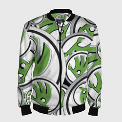 Бомбер мужской Skoda Шкода Pattern, цвет: 3D-черный