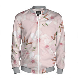 Бомбер мужской Розовые цветы весны, цвет: 3D-меланж