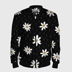 Бомбер мужской Daisies Ромашки, цвет: 3D-черный