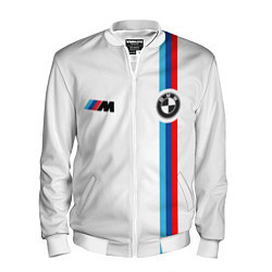 Бомбер мужской БМВ 3 STRIPE BMW WHITE, цвет: 3D-белый