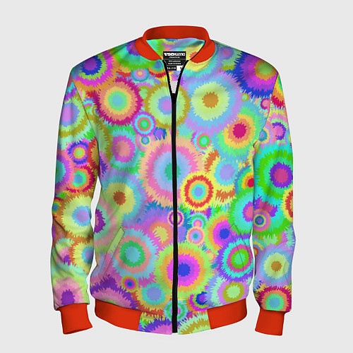 Мужской бомбер Disco-Tie-Dye / 3D-Красный – фото 1
