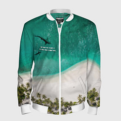 Бомбер мужской He shark will be happy if the whole world is under, цвет: 3D-белый