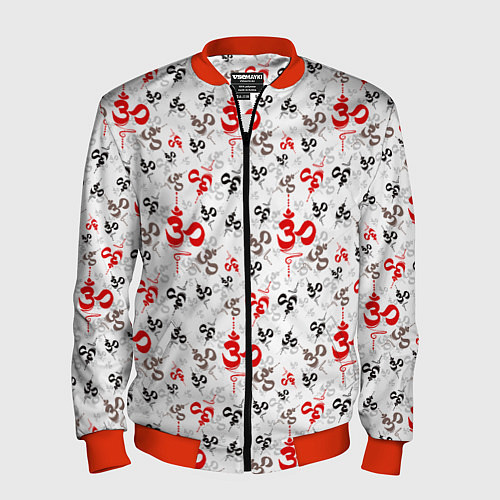 Мужской бомбер Мантра ОМ АУМ / 3D-Красный – фото 1