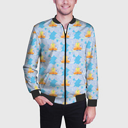 Бомбер мужской YOGA медитация, цвет: 3D-черный — фото 2