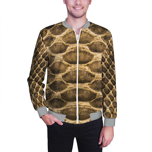 Мужской бомбер Snake Skin Pattern / 3D-Меланж – фото 3