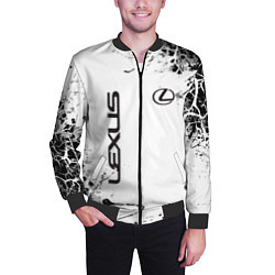 Бомбер мужской Lexus texture Трещины, цвет: 3D-черный — фото 2